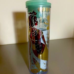Starbucks 2020 Mint green/Gold Mermaid Siren acrylic tumbler cold car cup 16oz